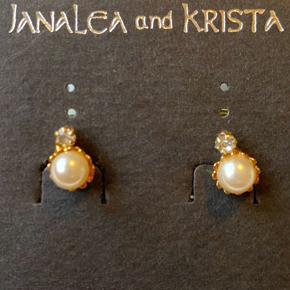 JanaLea and Krista Pearl and Crystal Earrings